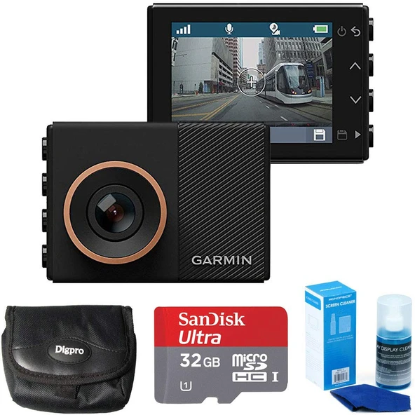Garmin Dash Cam 55 Sche with 32GB MicroSDHC Memory Card, Universal Ekran Temizlik ve Ultra-Compact Caseing Case ürün görseli 1