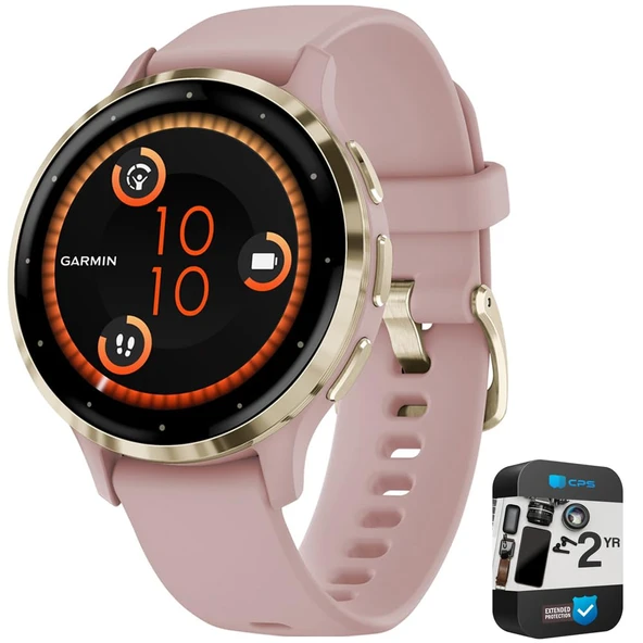 Garmin Venu 3S Fitness GPS Smartwatch Gold Bezel w/Rose Case (41mm) - Refurbished 010-N2785-03 Sche with 2 YR CPS Geliştirilmiş Koruma Paketi ürün görseli 1