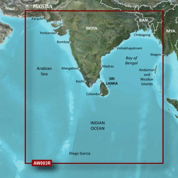 Garmin Bluechart G2 - HXAW003R - Hint Subcontinent - Micro/SD ürün görseli 1