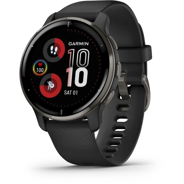 Garmin Venu 2 Plus – Bluetooth telefon ve sesli yardım özellikli GPS fitness akıllı saati. Ultra keskin 1,3" AMOLED dokunmatik ekran, fitness fonksiyonları, Music Pay ürün görseli 1