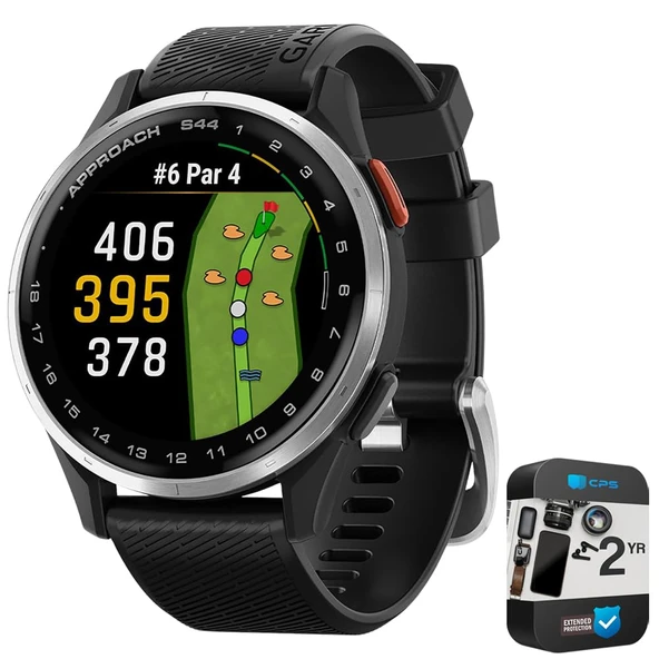 Garmin 010-03009-01 Yaklaşım S44 GPS Golf Smartwatch, Gümüş Alüminyum Bezel 2 YR CPS Geliştirilmiş Koruma Paketi ürün görseli 1