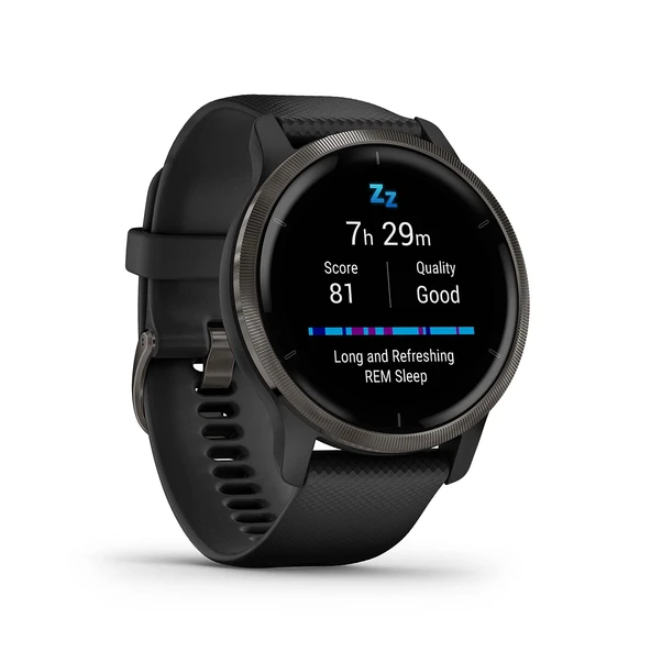 Garmin  Venu 2 - Ultra keskin 1,3" AMOLED dokunmatik ekrana, fitness ve sağlık işlevlerine, önceden yüklenmiş 25'ten fazla spora, GarminMusic ve Pay'e sahip GPS fitness akıllı saati ürün görseli 1