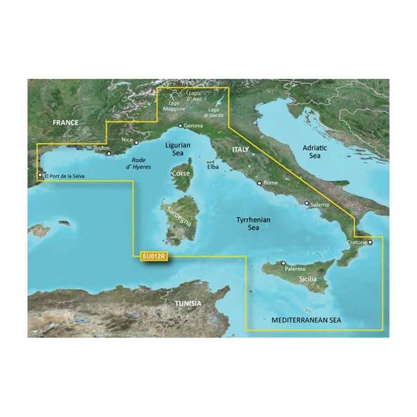 Garmin BlurChart VEU012R - İtalya, West Coast - SD Card ürün görseli 1