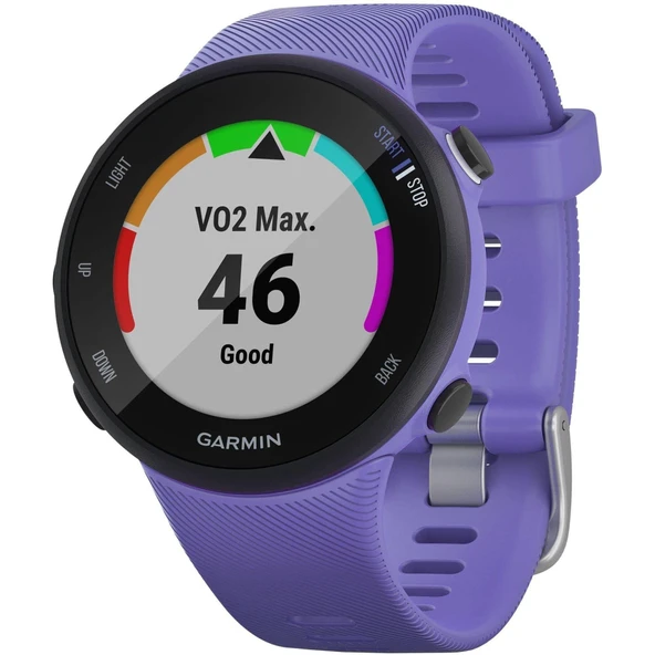 Garmin Forerunner 45S – İnce ve parlak tasarımlı GPS koşu saati, egzersiz planları, fitness takipçisi ürün görseli 1