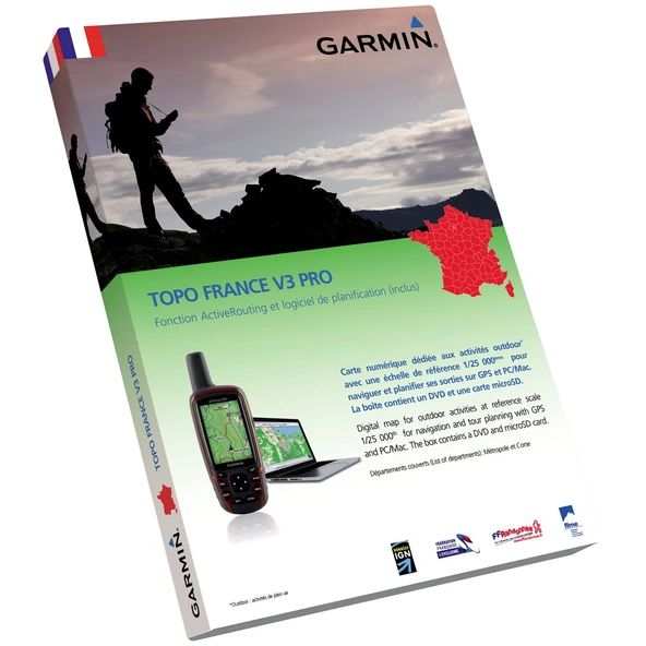 Garmin Topo France V3 GPS cihazları için microSD ve DVD'de toplam eğlence ve yürüyüş haritası, 010-11244-01 ürün görseli 1