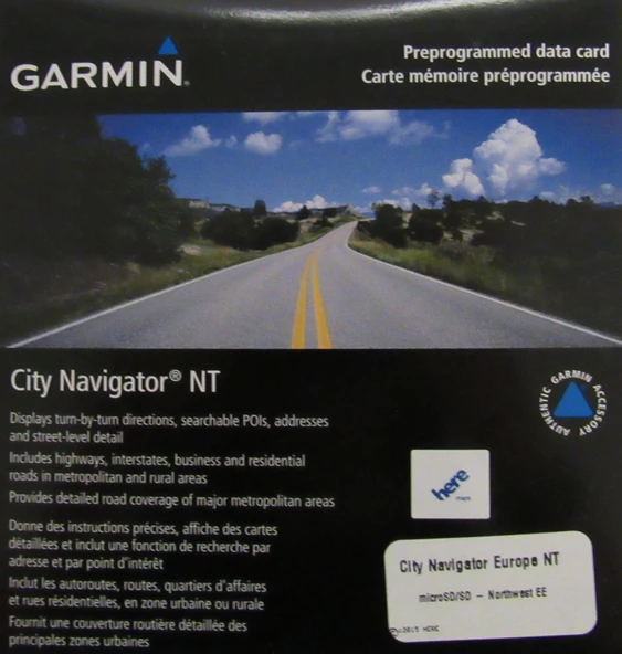 Garmin City Navigator Doğu Avrupa NT, Polonya, Çek, Slovakya, Macaristan, Avusturya, Slovenya ve Hırvatistan (mikroSD/SD Kart) ürün görseli 1