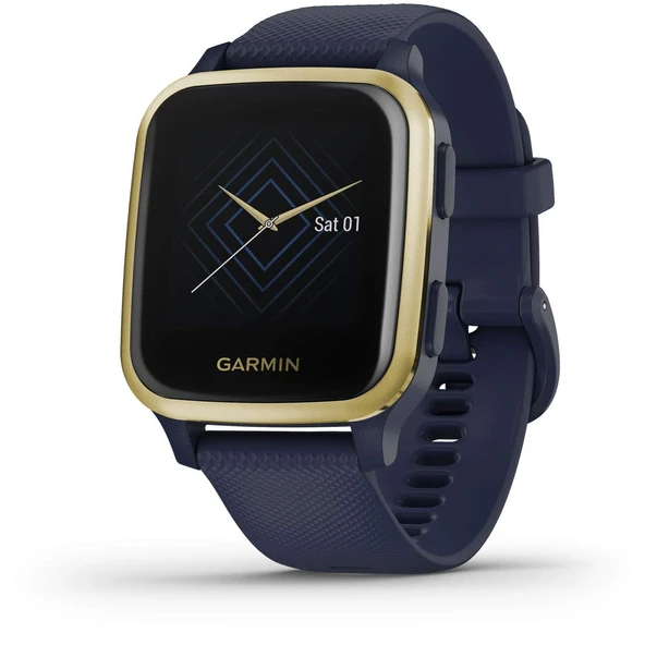 Garmin Venu Sq Müzik, Parlak Dokunmatik Ekran görüntüsü, Özellikler Müzik ve Battery Life, Light Gold ve Navy Blue ürün görseli 1