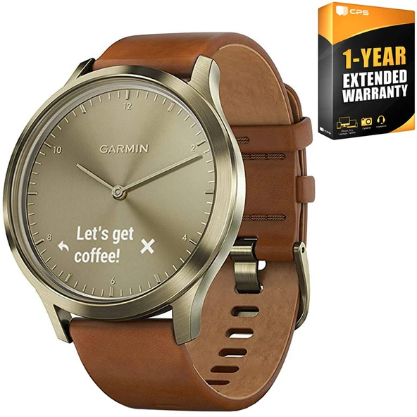 Garmin 010-01850-15 Aeromove HR, Premium, Gold Tone w/Leather Band (Küçük/Medium) + 1 YR CPS Geliştirilmiş Koruma Paketi ürün görseli 1