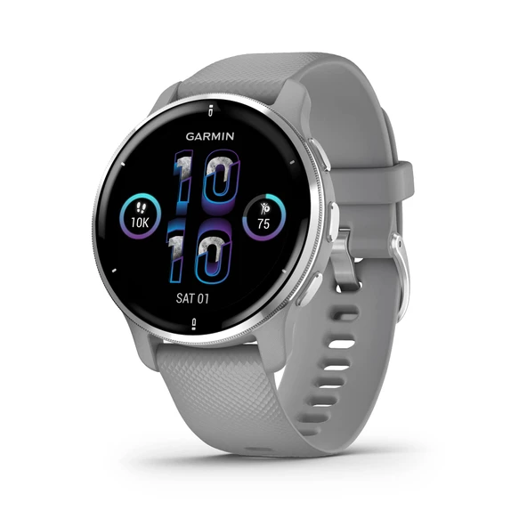 Garmin Venu 2 Plus, Call ve Text ile GPS Smartwatch, Gelişmiş Sağlık İzleme ve Fitness Özellikleri, Gray Band ile Gümüş ürün görseli 1