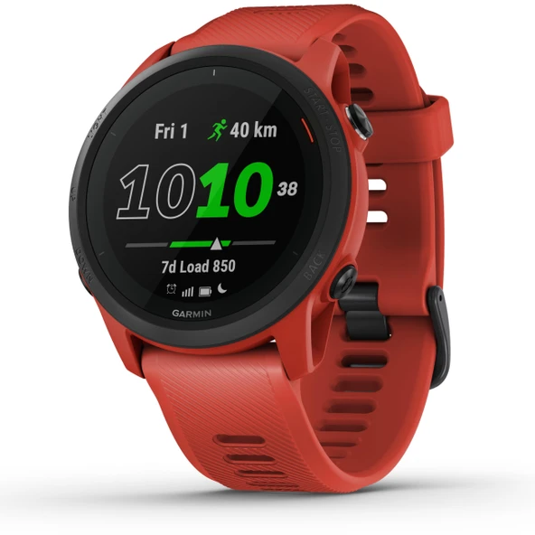 Garmin Forerunner 745 – Bireysel antrenman planlarına, özel koşu fonksiyonlarına ve ayrıntılı antrenman analizine sahip GPS triatlon saati. 1,2" renkli ekran, 1 haftaya kadar pil ömrü, suya dayanıklı ürün görseli 1