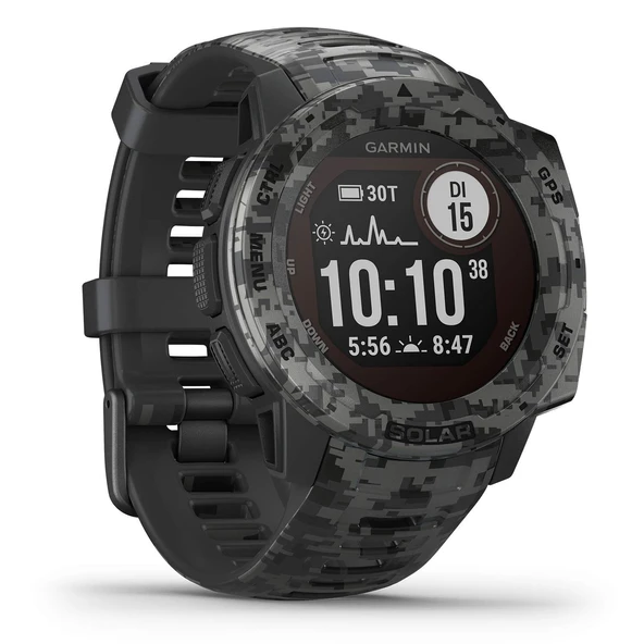 Garmin Instinct spor/fitness işlevlerine sahip su geçirmez GPS akıllı saati. Kalp atış hızı ölçümü, kondisyon takipçisi ve akıllı telefon bildirimleri ürün görseli 1