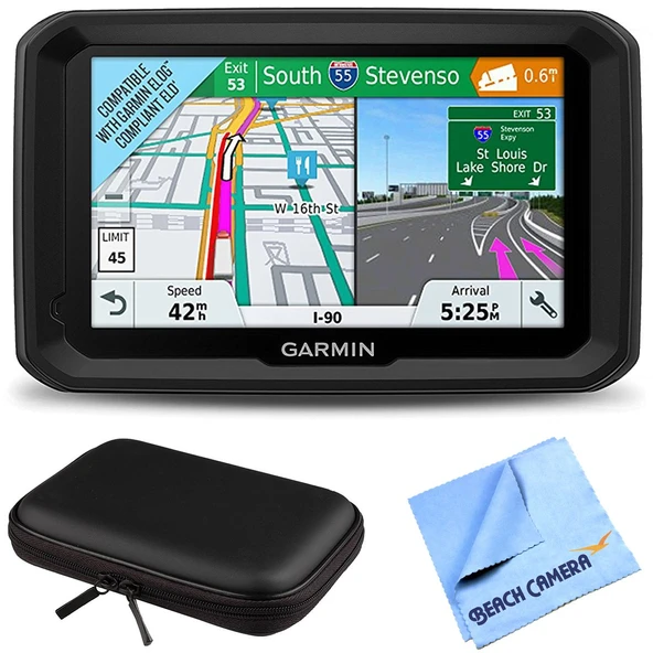 Garmin 5" GPS Navigator for Trucks & Long Haul (010-0185-112) 580LMT-S Bluetooth Voice Aktif Canlı Trafik Kuzey Amerika Yaşam Zamanlı Grafik Hard EVA 7" Case & Microfiber Kumaş ürün görseli 1