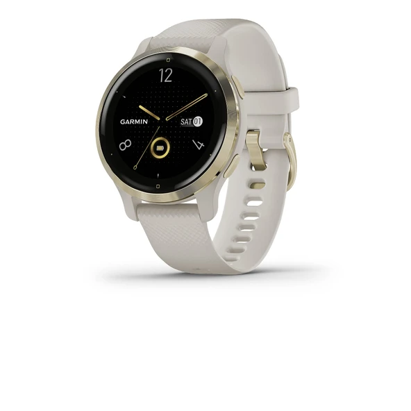 Garmin Venu 2S, Smaller-Sized GPS Smartwatch with Advanced Health Watch and Fitness Features, Light Gold Bezel with Tan Case and Silikon Band, (010-02429-01) ürün görseli 1
