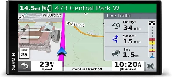 Garmin DriveSmart 65 & Trafik: GPS Navigator, 6.95 inç Ekran, Hands-Free Call, Trafik uyarıları ve Bilgiyi zengin Yol Gezileri ürün görseli 1