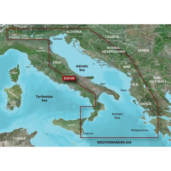 Garmin BlueChart g2 İtalya Adriyatik Denizi v2010.5-v12 Micro w/SD Adaptör 010-C0772-20 ürün görseli 1