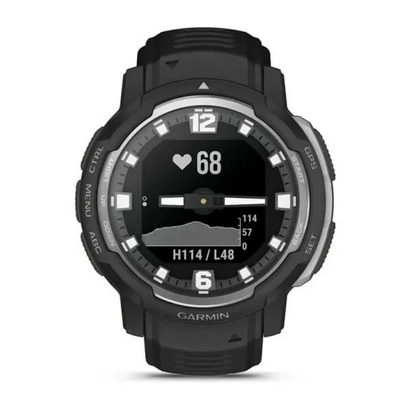 Garmin Instinct Crossover - Analog hassas zaman işleyişine, 40'tan fazla spor uygulamasına ve bildirim ödemesine sahip sağlam hibrit GPS akıllı saat ürün görseli 1