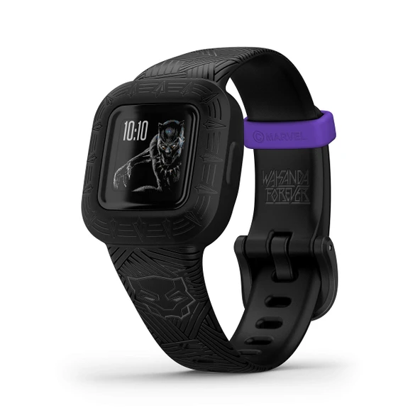 Garmin vivofit jr. 3 Marvel Black Panther - 4 yaş ve üzeri çocuklar için su geçirmez, dijital aktivite takip cihazı, adımsayar, 1,4 cm geniş ekran, acil durum irtibatı, 1 yıla kadar pil ömrü, test ürün görseli 1