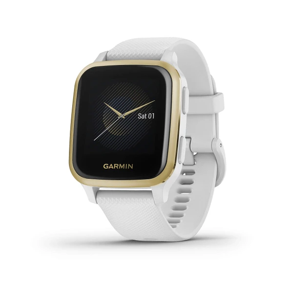 Garmin Venu Sq, 010-02427-01 GPS Parlak Dokunmatik Ekran görüntüsü ile Smartwatch, Battery Life, Light Gold ve White ürün görseli 1