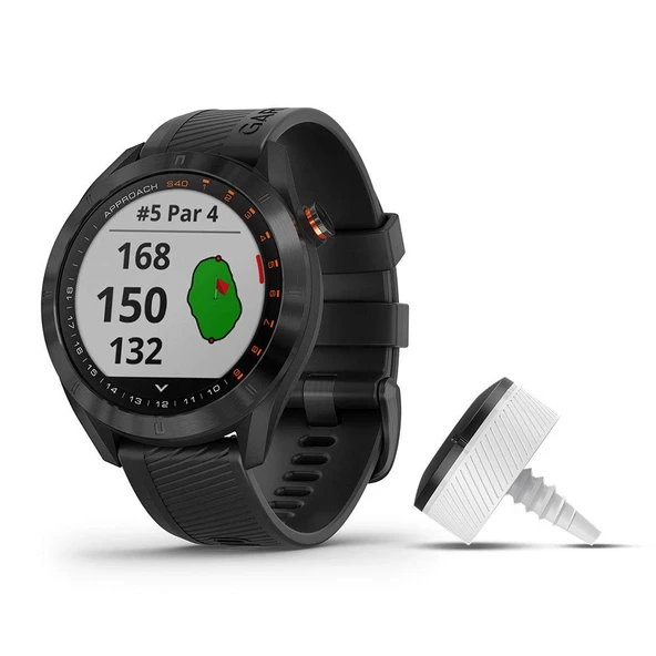 Garmin Yaklaşım S40 Sche, Şık GPS Golf Smartwatch, 3 CT10 Club Trackers, Black ürün görseli 1