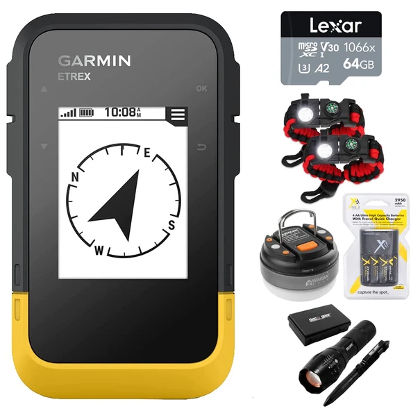 Garmin 010-02734-00 eTrex SE GPS COM Navigator | Resmi ABD Ortak Modeli | Sche with 64GB + 2Pack Taktik Acil Paracord Duş + Heykel Flashlight + 4X AA Battery ürün görseli 1