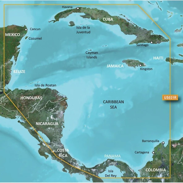 Garmin BlueChart® g2 Vision® HD - VUS031R - Southwest Caribbean - Micro /SD ürün görseli 1