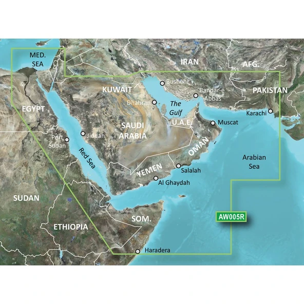 Garmin BlueChart® g3 HD - HAW005R - The Gulf & Red Sea - MicroTM/SDTM ürün görseli 1