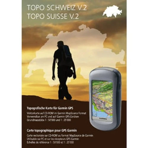 Garmin Switzerland V2 East - CD'deki GPS cihazları için eğlence ve yürüyüş haritası ürün görseli 1