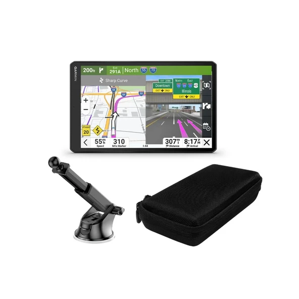 Garmin dezl OTR720 GPS Truck Navigator ile 7Inch 1024p Touch Display (Black) Sche with Knox Gear Travel Organizer and Storage Case and Knox Gear GPS Suction Cup Mount (Black) (3 Madde) ürün görseli 1