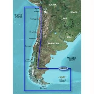 Garmin BlueChart g2 Vision Chile/Falkland Saltwater Map ürün görseli 1