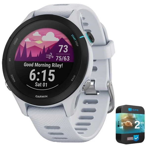 Garmin 010-02641-23 Forerunner 255S Music GPS Smartwatch Whitestone Sche ile 2 YR CPS Geliştirilmiş Koruma Paketi ürün görseli 1