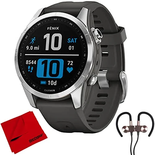 Garmin 010-02539-00 Fenix 7S Smartwatch, Deco Gear Manyetik Kablosuz Sport Earbuds ve Deco Gear Microfiber Temizlik Kumaşı ürün görseli 1