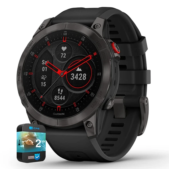 Garmin 010-N2582-10 epix Gen 2 Premium Active Smartwatch 47 mm Black Titanyum Sche ile 2 YR CPS Geliştirilmiş Koruma Paketi ürün görseli 1