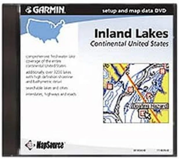 Garmin Map Source Inland Lakes Continental United States Freshwater Map DVD (Windows) ürün görseli 1