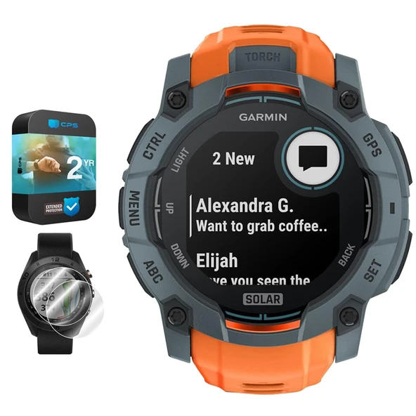 Garmin Instinct 3 50mm GPS Smartwatch Solar+2X Protector + 2 Yr Garanti ürün görseli 1