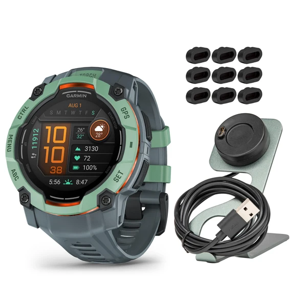 Garmin Instinct 3 50mm AMOLED GPS Smartwatch (Neo Tropic and Twilight Band) Focus Camera Port Protectors (9-Pack) (3) ürün görseli 1
