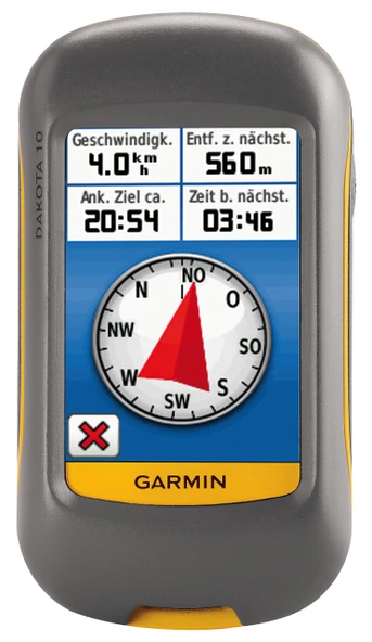 2,6" renkli dokunmatik ekrana ve 20 saate kadar pil ömrüne sahip Garmin Dakota 10 GPS cihazı ürün görseli 1