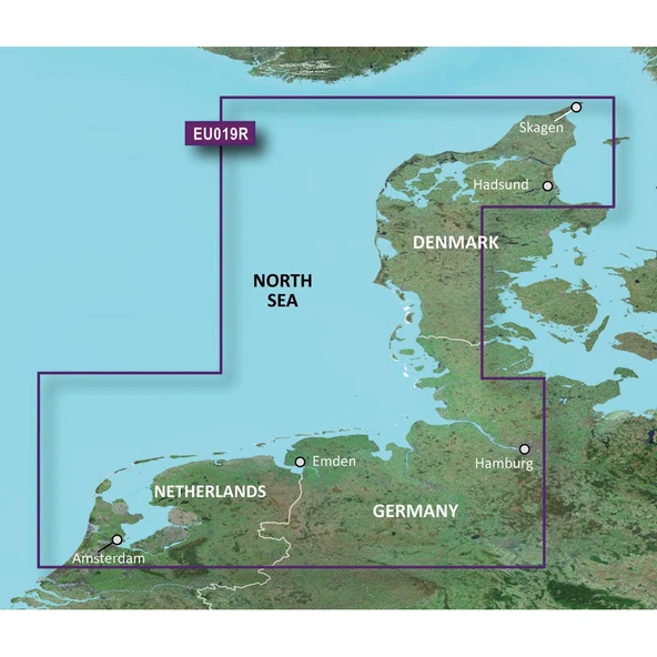 Garmin BlueChart VEU019R, Alborg gölü bölgesinden Amsterdam'a ürün görseli 1