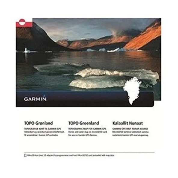 Garmin topografik vektör haritası TOPO Grönland, siyah, düz, 010-12367-00 ürün görseli 1