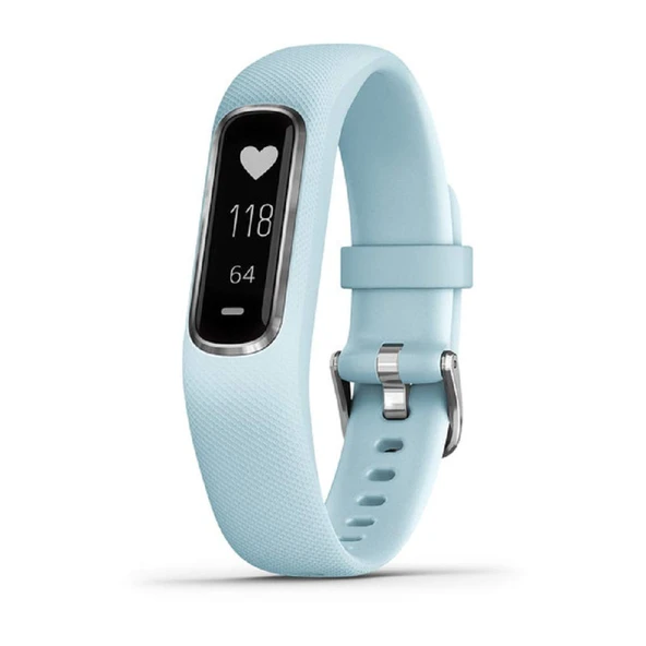 Garmin vivosmart 4 kadın fitness takip cihazı, WW, S/M, açık mavi/gümüş 010-01995-04 ürün görseli 1