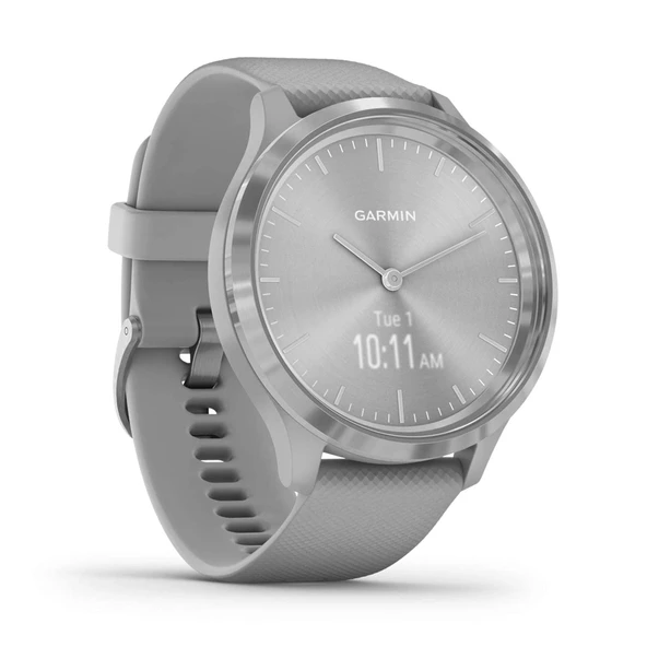 Garmin vivomove 3, Hybrid Smartwatch with Real Watch Hands and Hidden Touchscreen, Silver with Gray Case and Band (Renewed) ürün görseli 1