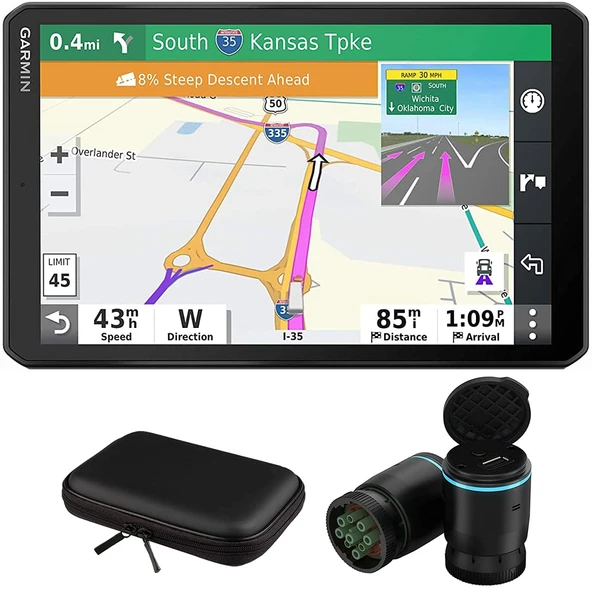 Garmin 010-02313-00 dezl OTR700 7inch GPS Truck Navigator Sche with Garmin eLog Compliant ELD 010-01876-00 ve 8 Perfect Hard EVA Duş ile Vaka ürün görseli 1