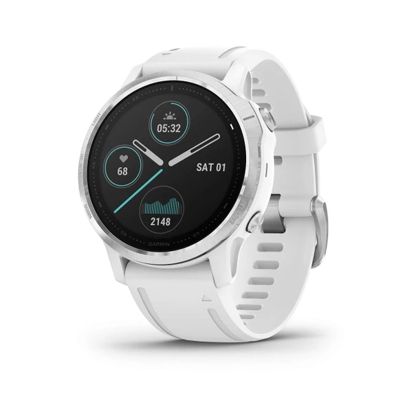 Garmin Fenix 6S, Premium Multisport GPS Watch, Smaller-Sized, Heat and Altitude Adapted V02 Max, Pulse Ox Sensörs and Education Load Focus, White ürün görseli 1
