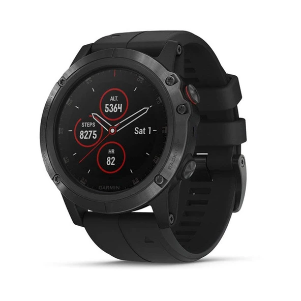Garmin Fenix 5 Plus Premium Multisport GPS Smartwatch with Color TOPO Maps, Heart Rate Watch, Music and Garmin Pay with Black Band ürün görseli 1