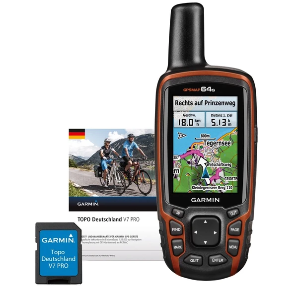 Garmin GPS Dış Mekan El Haritası 64s + Almanya V7 PRO Paketi microSD, Tek Boyut, 020-00260-03 ürün görseli 1