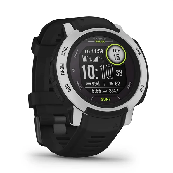 Garmin Instinct 2 Solar Surf - akıllı saat modunda sonsuz pil ömrüne sahip su geçirmez GPS akıllı saati, uçurtma sörfü uygulaması, Surfline, 40'tan fazla spor uygulaması ürün görseli 1