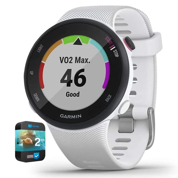 Garmin 010-N2156-00 Forerunner 45S GPS Kalp Puanı Smartwatch White Sche with 2 YR CPS Geliştirilmiş Koruma Paketi ürün görseli 1