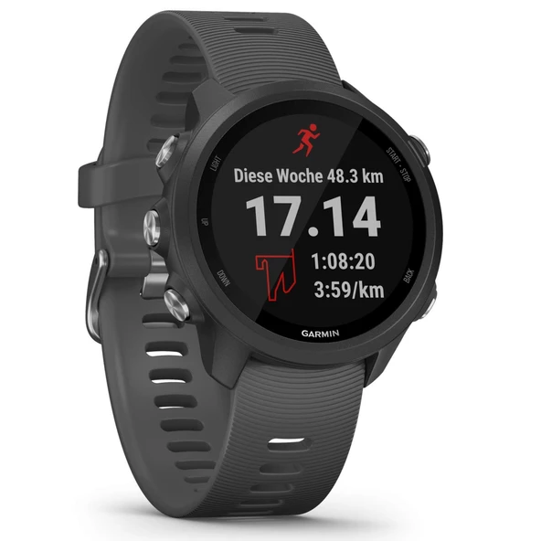 Garmin  Forerunner 245 - Bireysel antrenman planları, koşu fonksiyonları, 1,2" (3 cm) renkli ekran, 7 güne kadar pil ömrü, su geçirmez, adımsayarlı GPS koşu saati ürün görseli 1