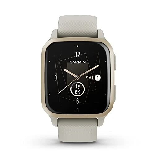 Garmin Venu® Sq 2 - Music Edition, GPS Smartwatch, All-Day Health Watch, Long-Lasting Battery Life, AMOLED Display, Cream Gold and French Gray Gray ürün görseli 1