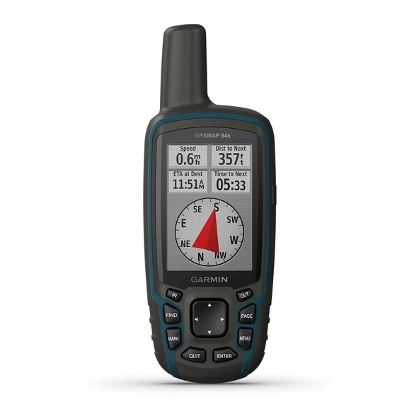 Garmin GPSMAP 64x, El GPS, TopoActive Haritalar ile önceden yüklendi. ürün görseli 1