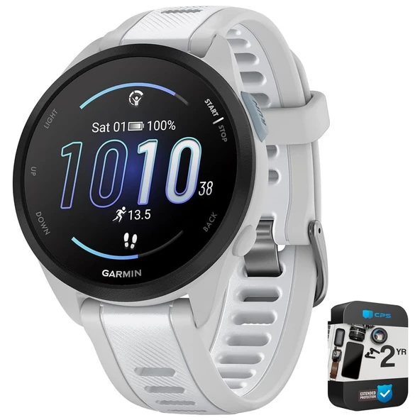 Garmin 010-02863-21 Forerunner 165 Smart Sport Watch, Mist Gray + Whitestone | Resmi ABD Ortak Modeli | Sche with 2 YR CPS Advancedd Protection Pack ürün görseli 1